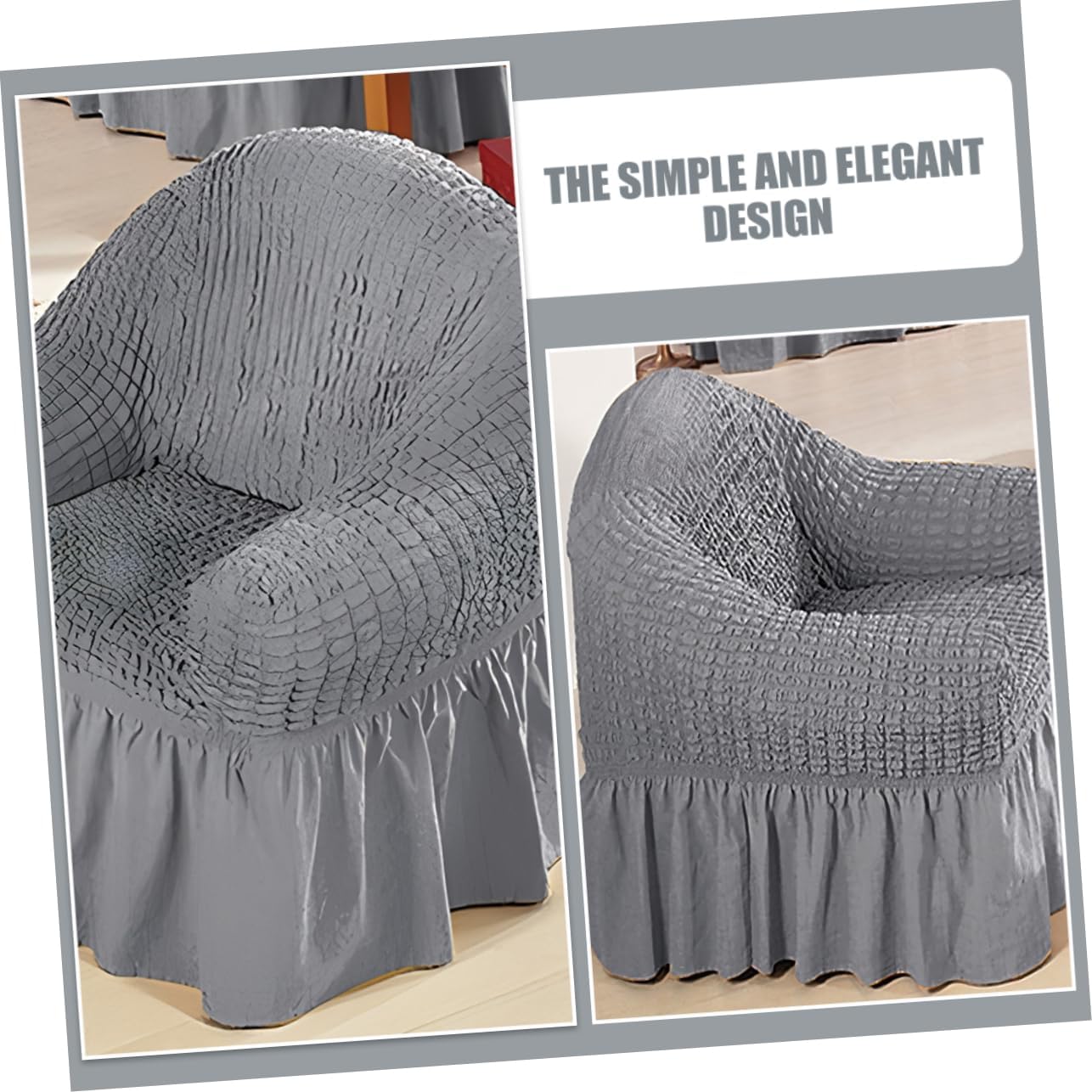 Chenille Sofa Covers Stretch Recliner Slipcover Large Couch Cover Protective Gray Pockets