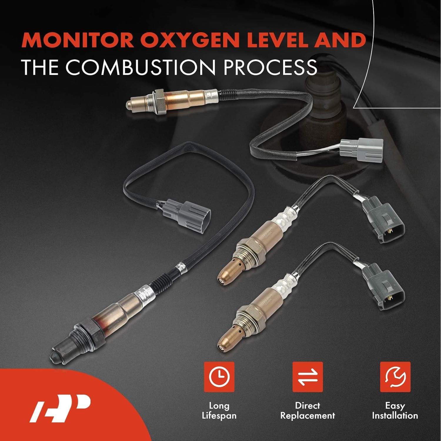A-Premium O2 Oxygen Sensor Compatible with Toyota Tundra 2018-2021 5.7L, Sequoia 2018-2021 5.7L, 4-PC Set, Replace# 8946753060, 894670C070