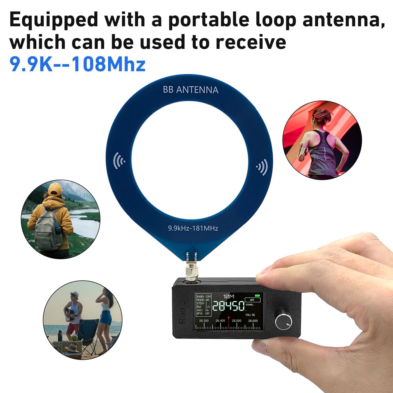 Produktbild von SI4732 Mini-Radio – Tragbarer Kurzwellen-Empfänger Mit 4,8 Cm IPS-Display, AM/FM/SW/LW, USB/LSB, Loop-Antenne, 800-mAh-Akku, Typ-C