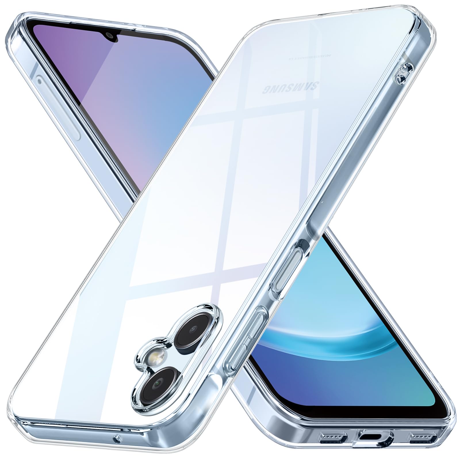 aiitiluo Galaxy A25 用ケース クリア SC-53F スマホケース ギャラクシーA25 用のカバー 透明 軽量 ソフト tpu ストラップホール付き 耐衝撃 全透明