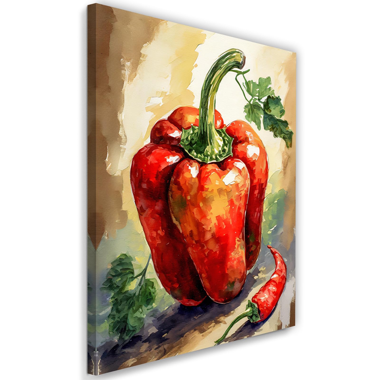 Feeby - Tableaux - Deco Tableau Murale - Poivron rouge Nourriture - 60x90 1partie - Pour la Chambre et le Salon - Pour Chaque Pièce de Votre Appartement - Toiles pour le bureau