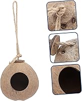 Vista 7 de Mipcase Nido de pájaros naturales ornamento de concha de coco casa de pájaros decoración de jardín para oficina en casa