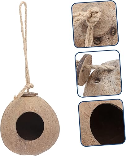 Miniatura 7 de Mipcase Nido de pájaros naturales ornamento de concha de coco casa de pájaros decoración de jardín para oficina en casa