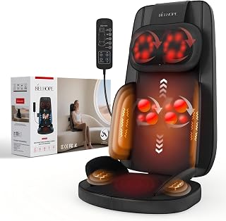 BelHope 4D Shiatsu Neck & Back Massager with Heat - Deep Tissue Pain Relief Chair Pad, Versatile Home Massage Mat, Ideal Valentine's Gift