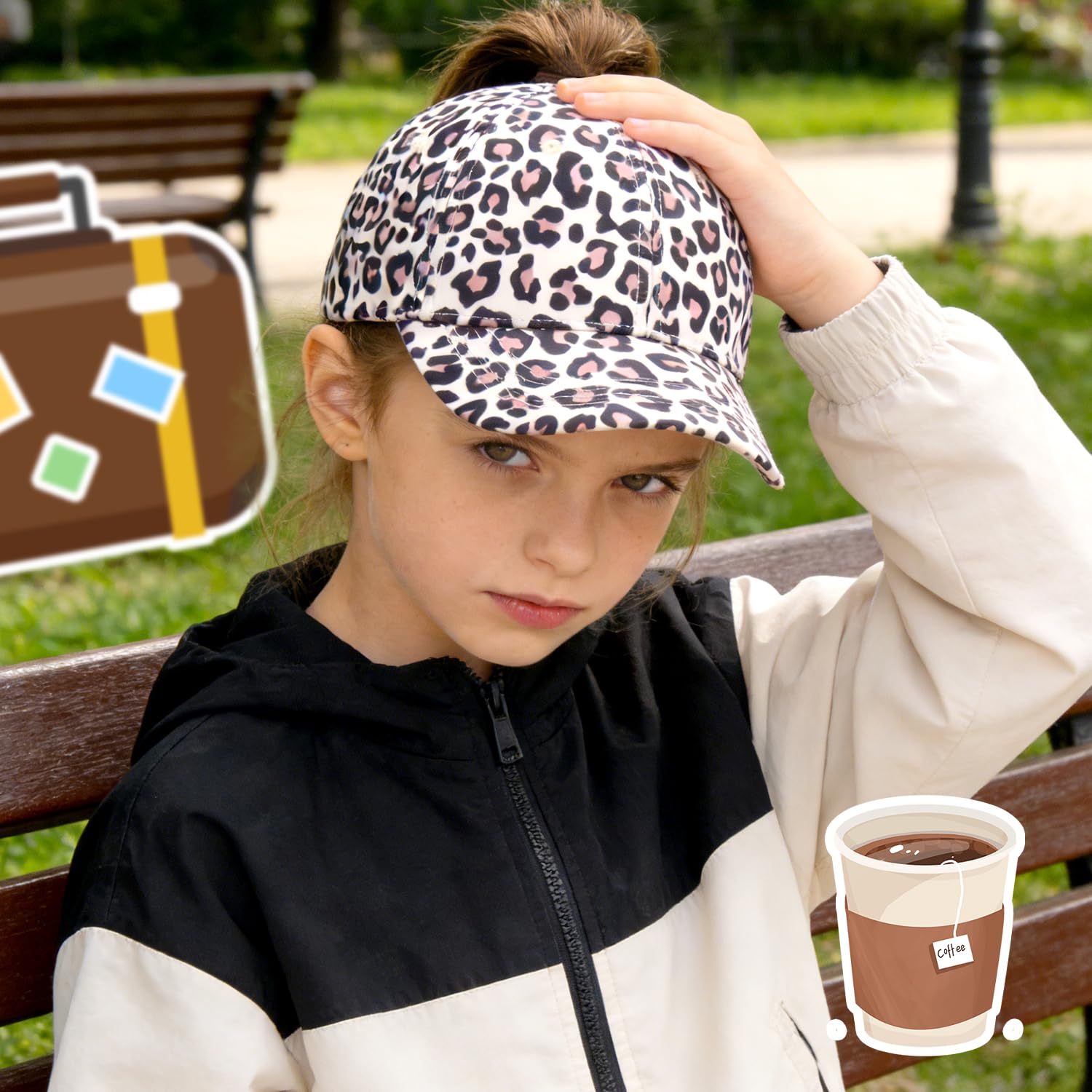 Gorra infantil para niñas de 3 a 8 años, gorra ajustable Snapback, gorra de béisbol arcoíris, gorra de béisbol de leopardo, gorra de verano para niños y niñas