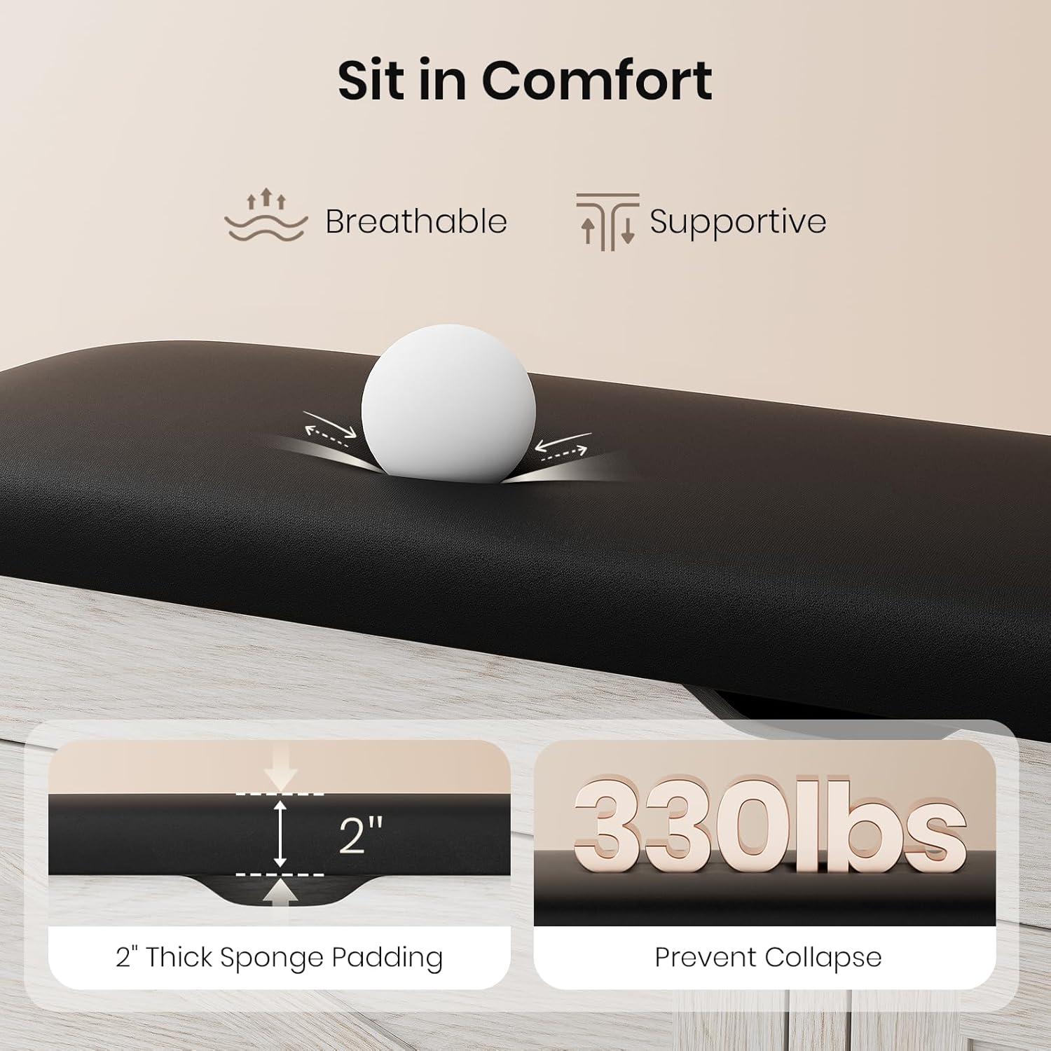 Shoe Storage Bench Cushion, Entryway Bench with Storage, End of Bed Shoe Benches, Small Shoe Rack Benches, Entry Way Shoes Cabinet for Entryway, Bedroom, Living Room, Farmhouse, White