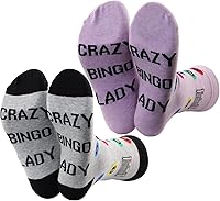 Vista 1 de MBMSO Divertidos calcetines de bingo – 2 pares de calcetines de vestir para mujer de bingo loco