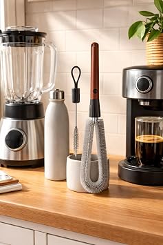 Busstier Saplı Detaylı Temizlik Fırçası 2 Parça Set Blender Juicer Kahve Makinesi Su Şişesi Temizleme Fırçası Çıkarılabilir Tasarım