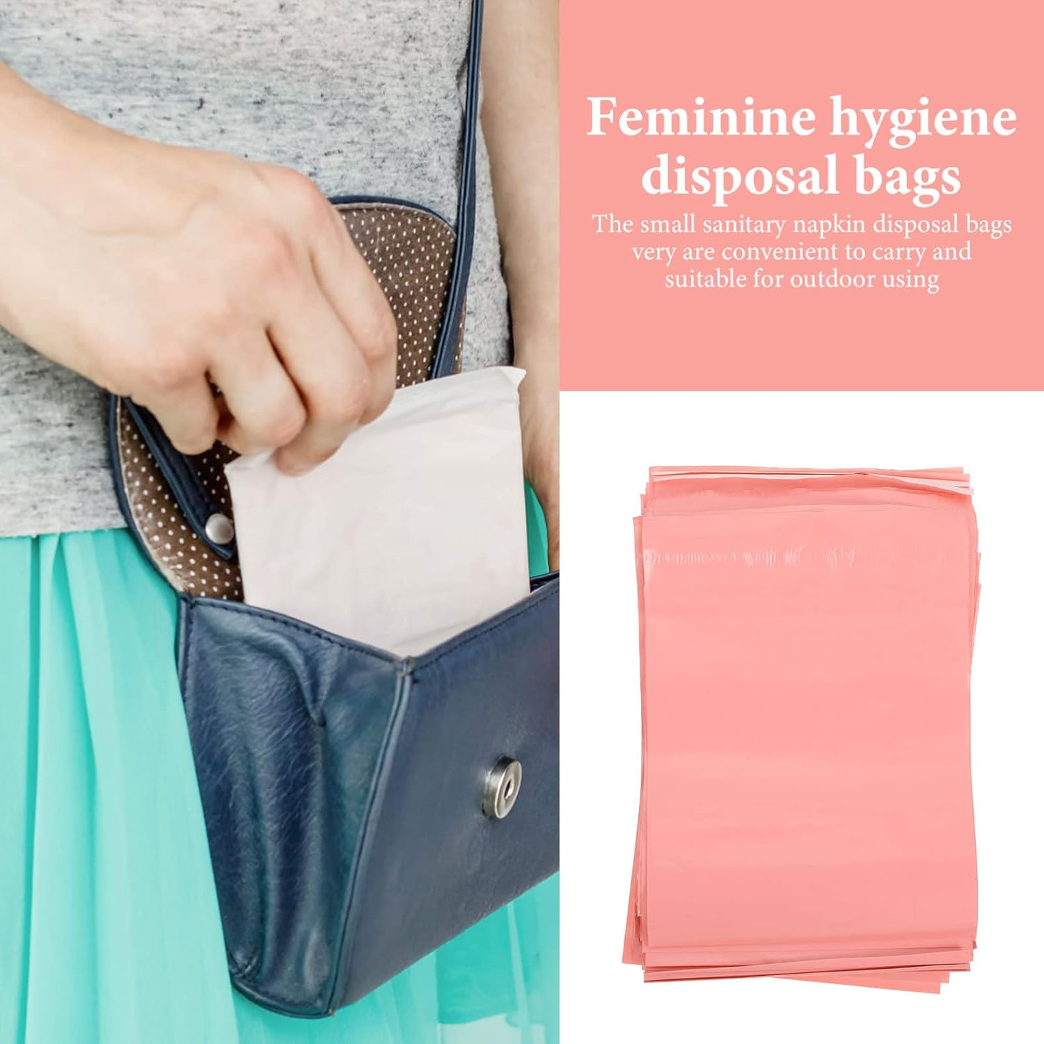 200pcs Disposal Bags for Feminine Products Self-sealing Napkin Pouches Leak Design for Privacy and Convenience