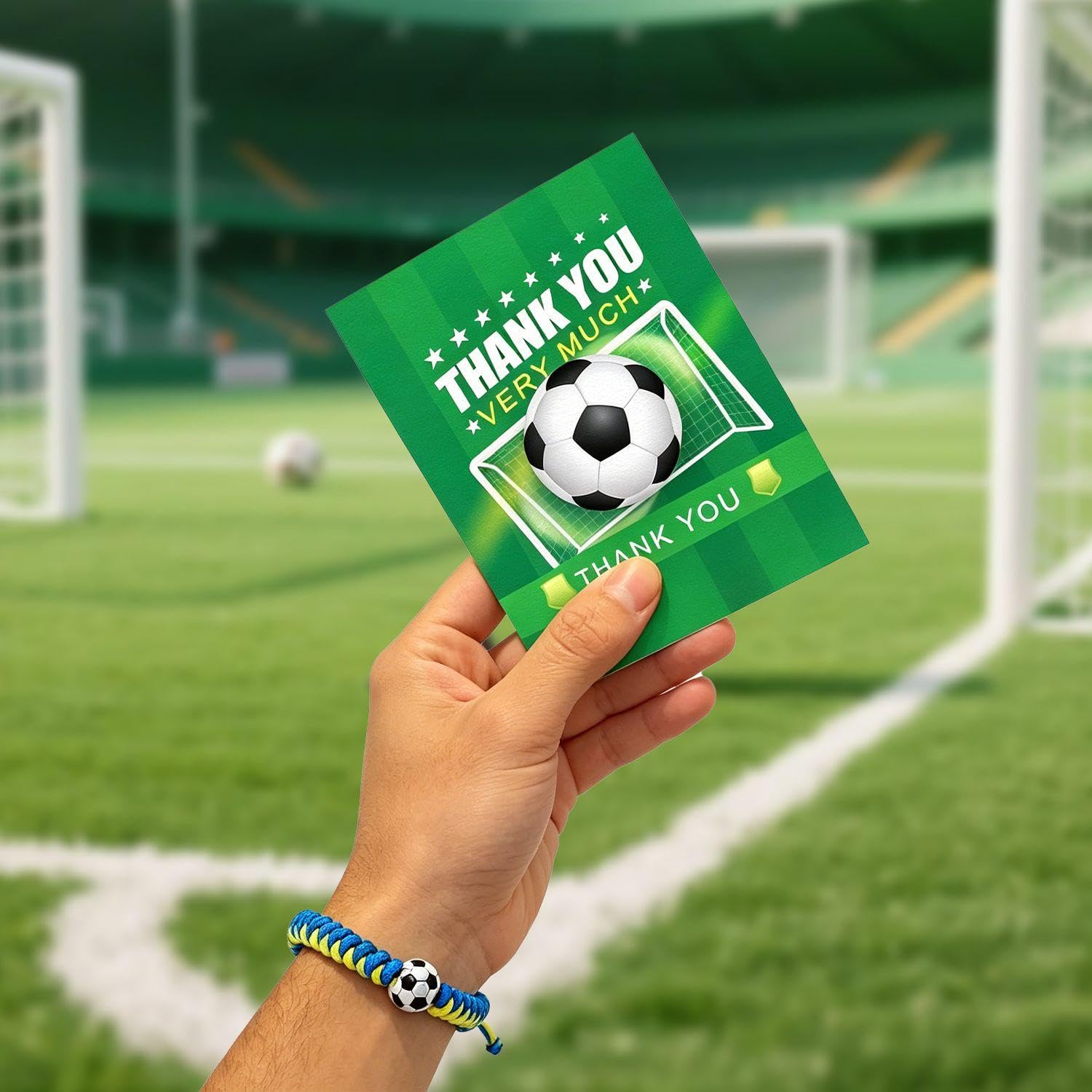 2 Deportes Pulseras De Fútbol con Motivo De, 1 Tarjeta De Felicitación Y Envolvente, Ajustable Trenzado Niño De Pulsera, De La Copa del Mundo De Recuerdos.
