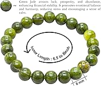 Vista 215 de Amazing Gemstone Pulsera de cristal para mujeres y hombres, pulsera de cristal curativo de protección, pulsera elástica con cuentas de piedras