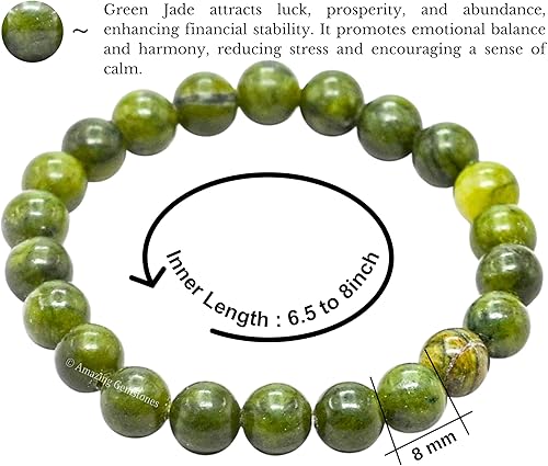 Miniatura 215 de Amazing Gemstone Pulsera de cristal para mujeres y hombres, pulsera de cristal curativo de protección, pulsera elástica con cuentas de piedras