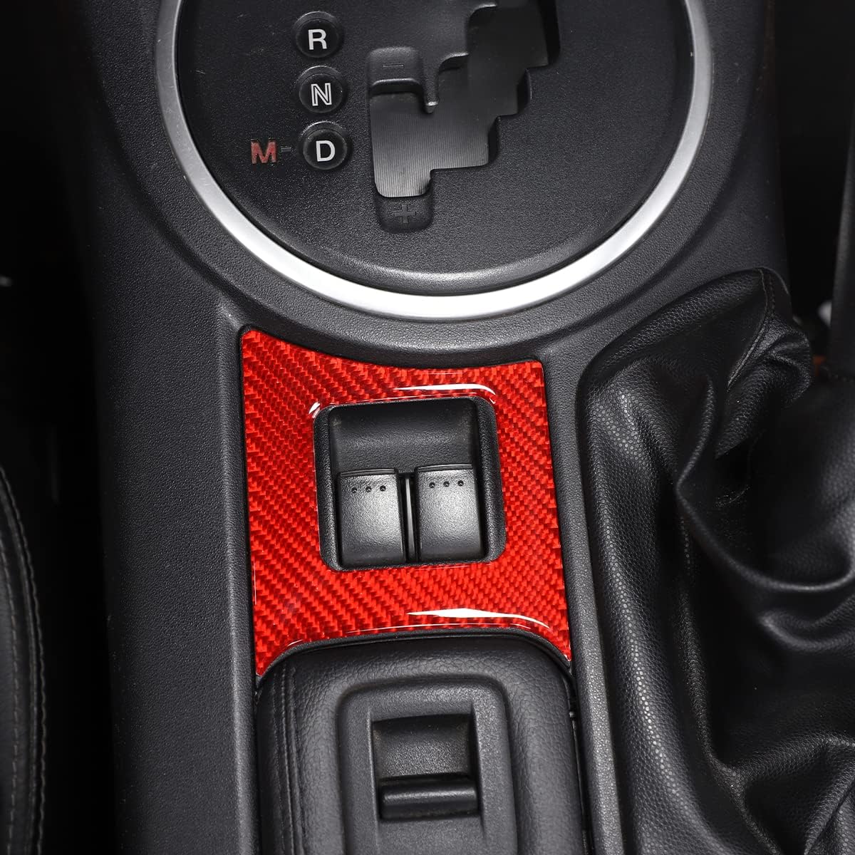 1pcs Soft Carbon Fiber Interior Door Armrest Window Switch Panel Cover Accessories Trim for Mazda MX-5 NC RF Miata 2009 2010 2011 2012 2013 2014 Left Hand Driver (Red Carbon Fiber)