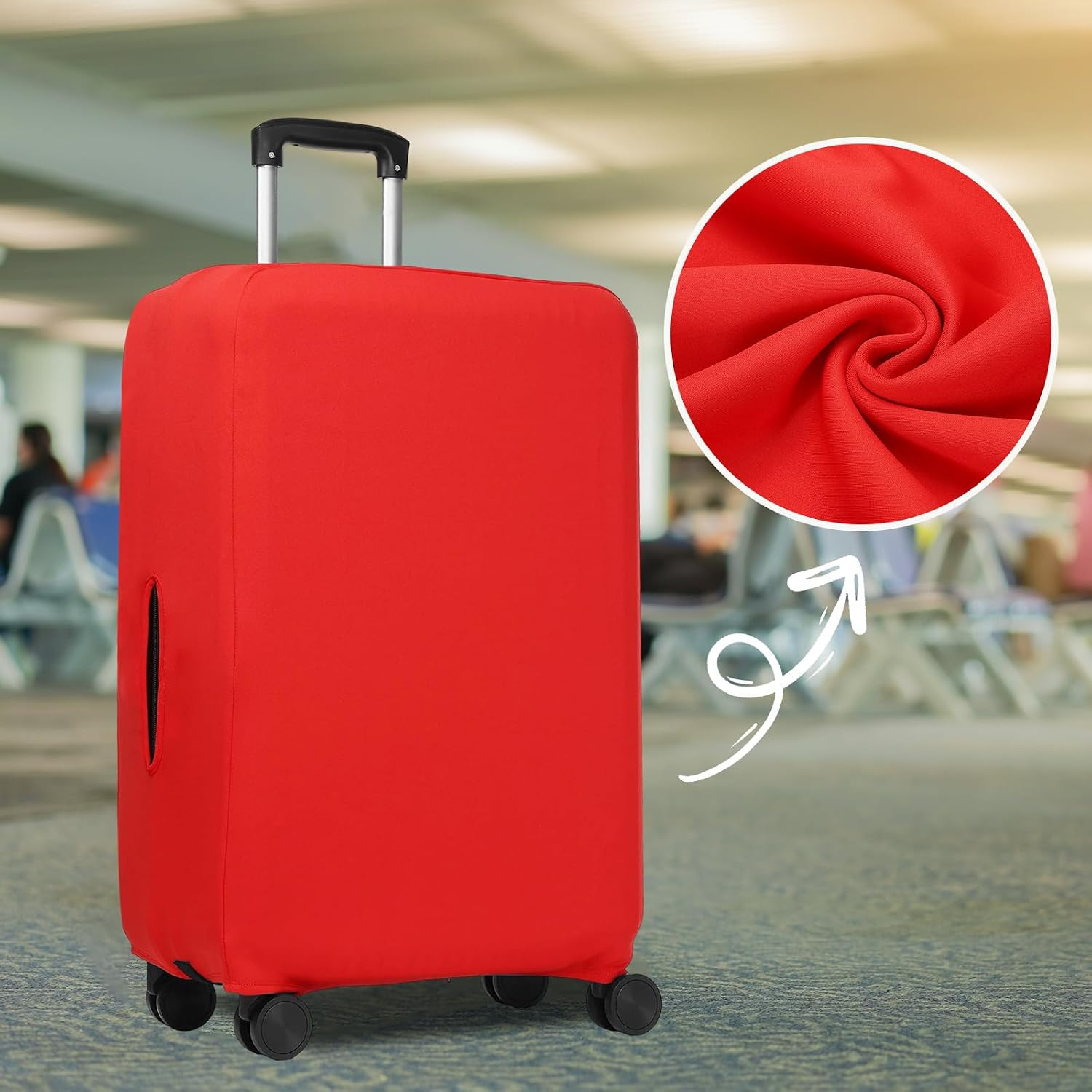 PATIKIL Luggage Cover, Suitcases Covers Elastic Carry on Protector Washable Scratch-Resistant Fits 29-32 Inch Luggage for Travel Business Trips, Chinese Red