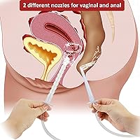 Vista 6 de LIVE4COOL Botella de ducha para mujer, sistema de limpieza vaginal reutilizable, 20.3 onzas, limpiador de capacidad con 4 boquillas, bolsa