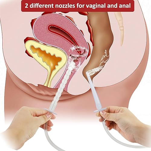 Miniatura 6 de LIVE4COOL Botella de ducha para mujer, sistema de limpieza vaginal reutilizable, 20.3 onzas, limpiador de capacidad con 4 boquillas, bolsa de
