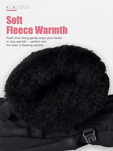 Miniatura 5 de Guantes deportivos de invierno para esquí y snowboard, guantes térmicos blancos y negros con puños elásticos