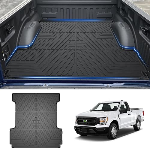 T TGBROS Truck Bed Mat for Ford F-150 2015-2025 (5.5FT Bed) & Lightning 2022-2025 All Weather Cargo Bed Liner Rear Trunk Liner for F150 Accessories Black Non-Slip