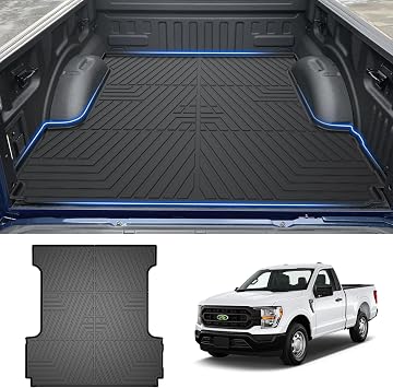 T TGBROS Truck Bed Mat for Ford F-150 2015-2025 5.5FT Bed & Lightning 2022-2025 All Weather Cargo Bed Liner Rear Trunk Liner for F150 Accessories Black Non-Slip