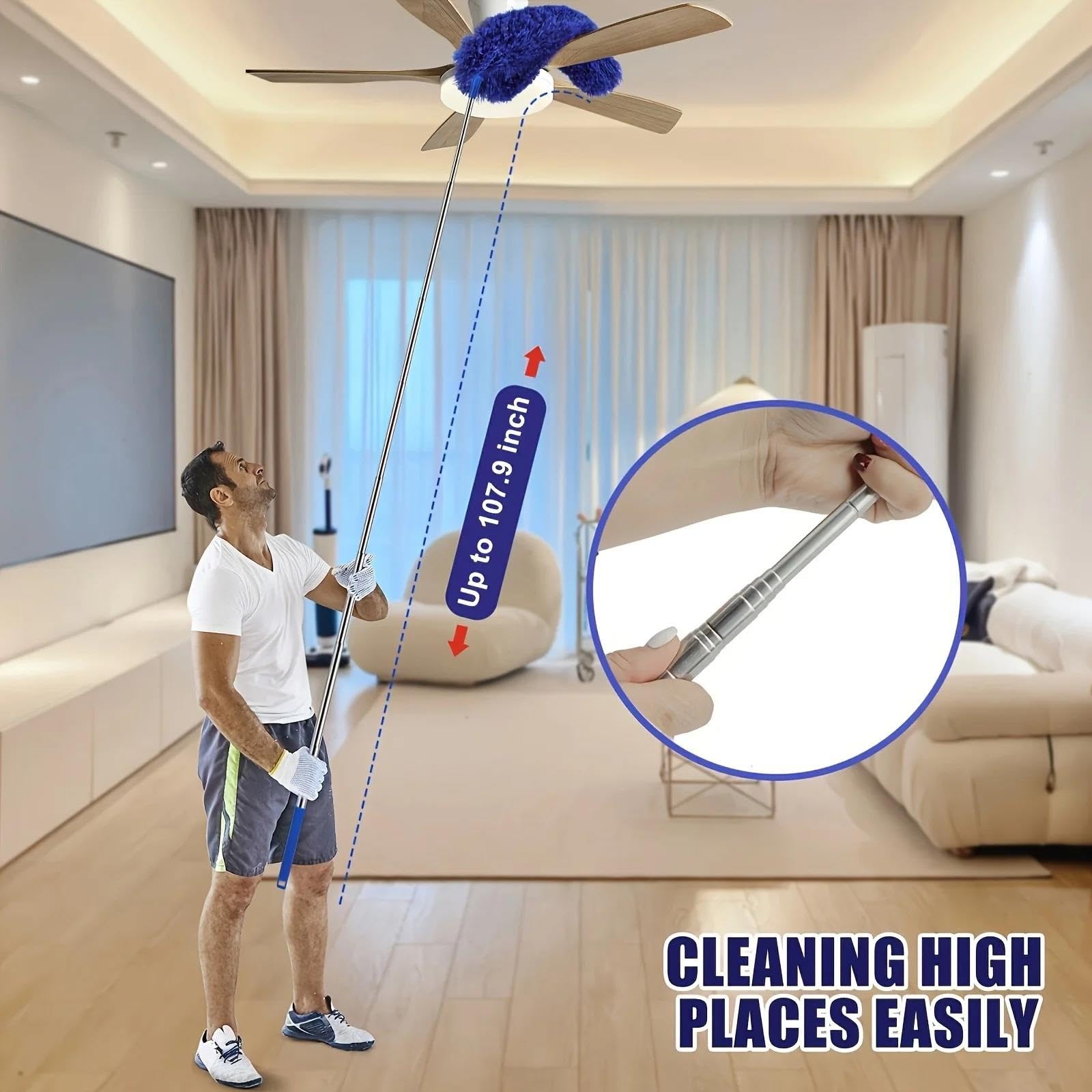 Plumero para Ventiladores De Techo Plumero de Microfibra Extensible