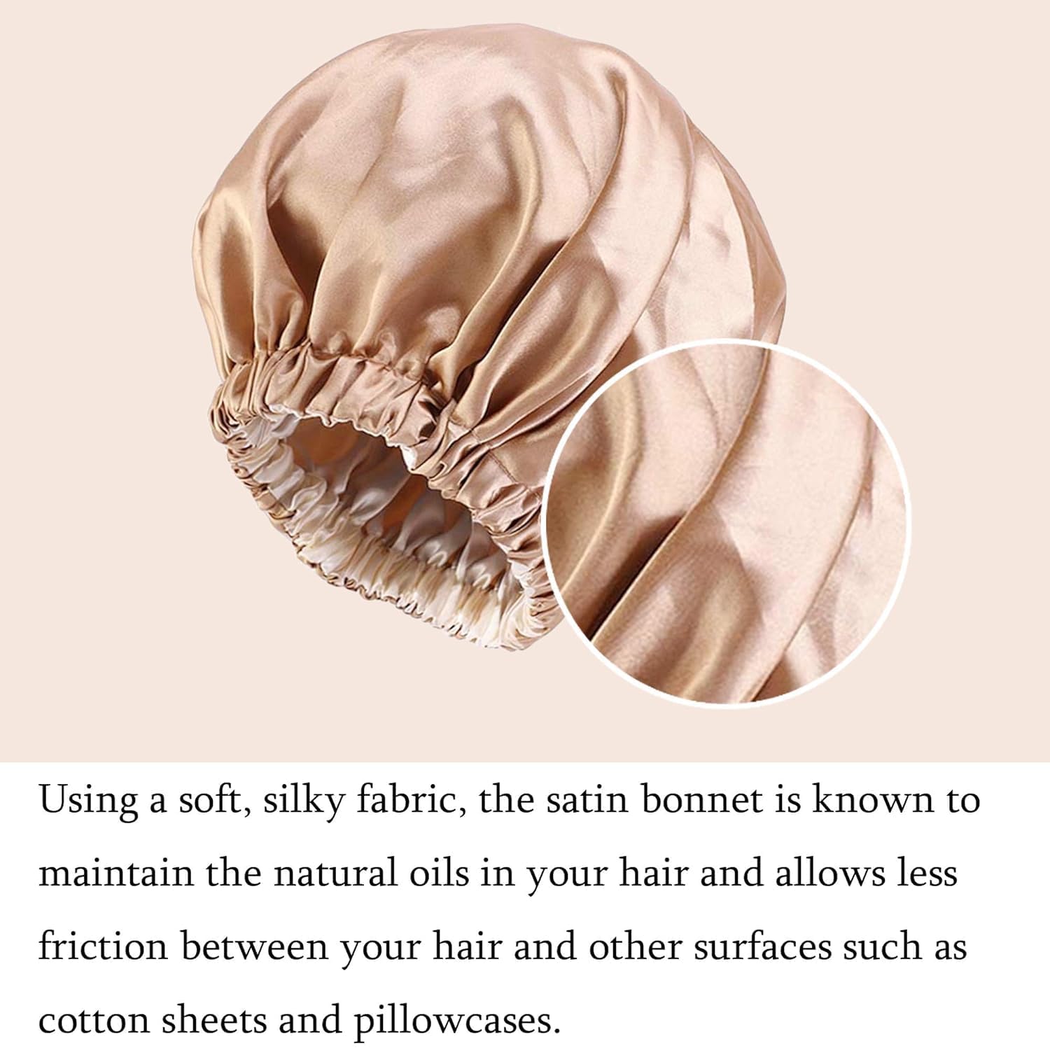 Go well Satin Bonnet for Curly Hair with Free Silk Satin Pillow Covers and Scrunchies | Silk Bonnet for Hair|Best Gift Combo of Pack of 2 Satin Pillowcases with 3 Silk Scrunchies (NewRose) 2