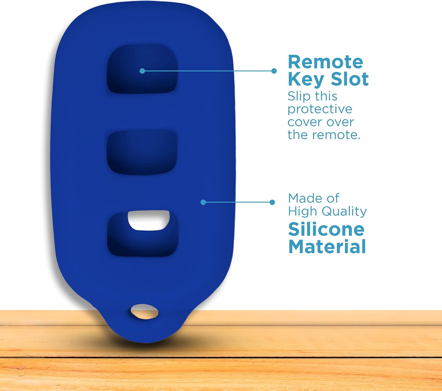 Keyless2Go Replacement for New Silicone Cover Protective Case for Remote Key Fobs with FCC GQ43VT14T HYQ12BBX HYQ1512Y HYQ12BAN - Blue