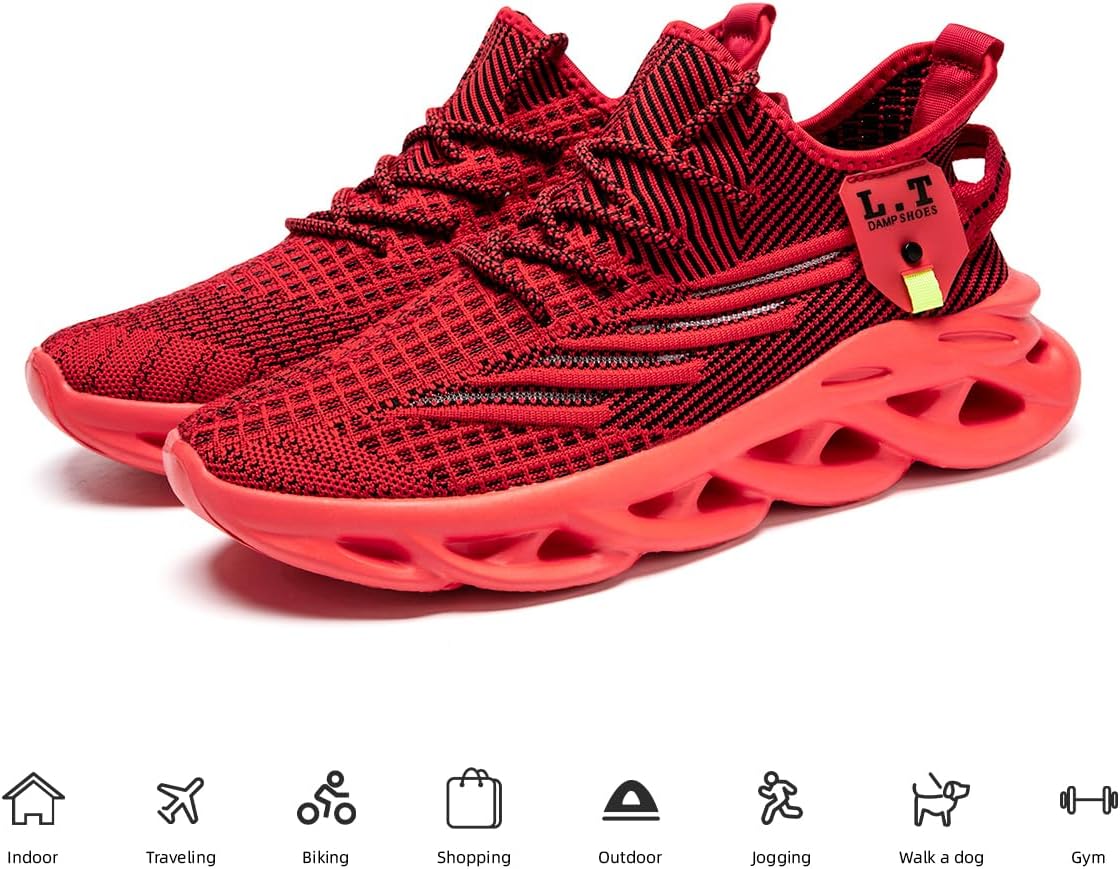 EGMPDA Mens Shoes Running Slip On Tennis Walking Shoes Lightweight Breathable Sneakers for Gym Work Casual Soft Sole Trainers Non Slip Athletic Footwear