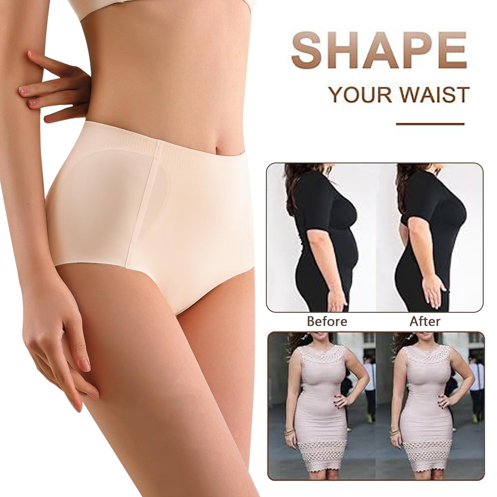 Damen Butt Lifter Po Push Up Unterhose Gepolsterter Unterwäsche Fake Ass Hüfte Butt Lifter Shapers Bauchweg Miederhose Nahtlose Shapewear Hip Enhance Figurformender Höschen
