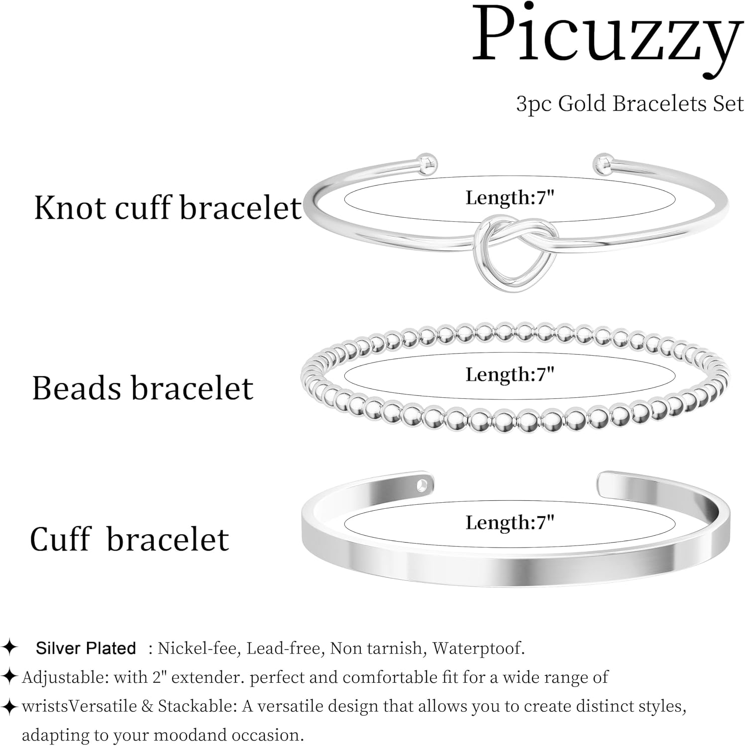 Gold Bangle Bracelets for Women, Non Tarnish Dainty 14K Gold Plated Cuff Bracelets Stackable for Women,Waterproof Bracelet Stack Gold Jewelry Gifts Trendy Adjustable Accessories