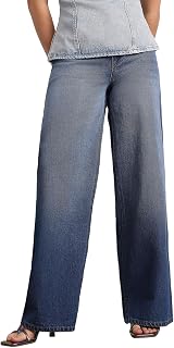 Urbano Fashion Women's High Rise Loose Baggy Fit Washed Jeans Non-Stretchable Price In India