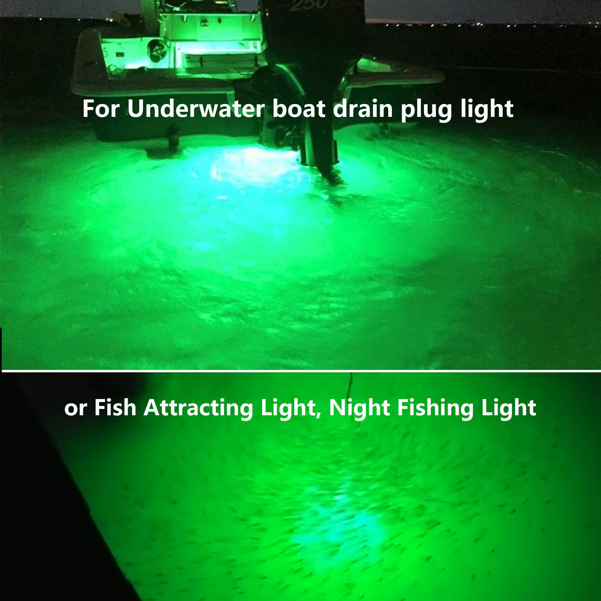 GREEN GP LED 1" RUBBER PLUG LIGHT 1200 LUMEN UNDERWATER BOAT - Foto 11