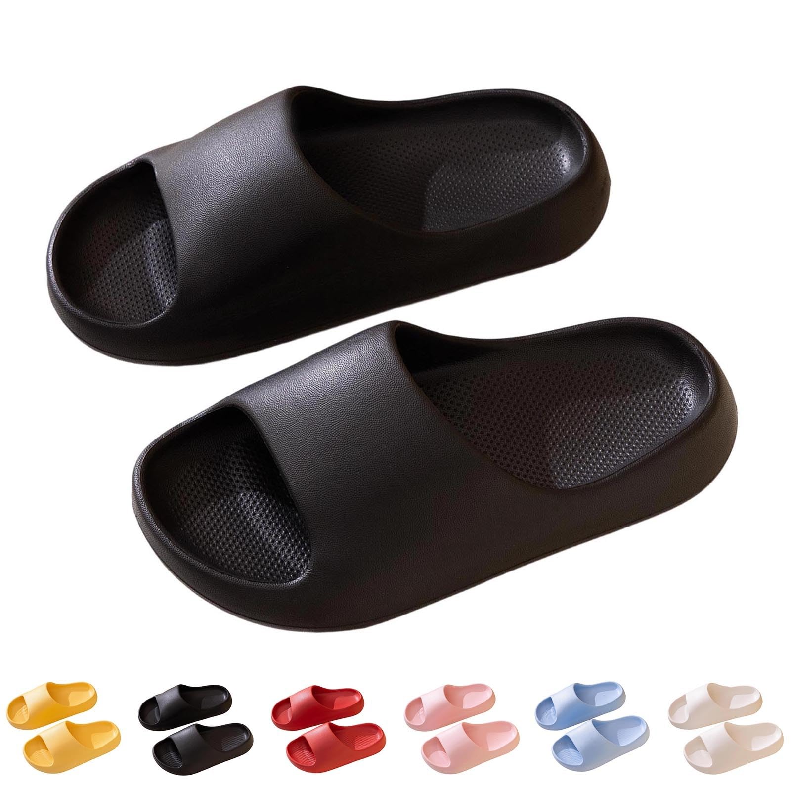 Women and Men Non-Slip Pool Shoes Quick Drying Simple Cushioned Slide Bathroom Sandals for Indoor and Outdoor