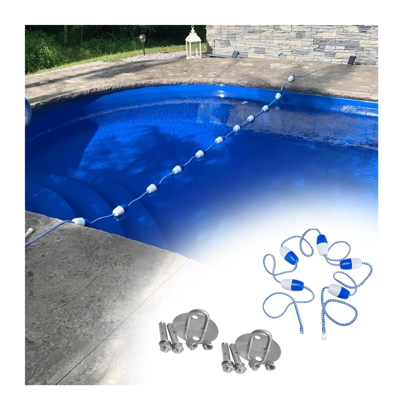 Séparateur de couloirs de piscine anti-remous avec corde flottante résistante