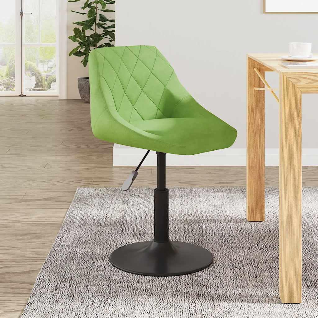 Taburete de bar de terciopelo verde claro con resorte de gas, altura regulable, giratorio 360 grados, estructura de acero con recubrimiento de polvo negro, 46 x 44 x 62,5 hasta 77,5 cm