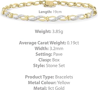 GoldDream Bracciale Ancorato Diamantato 8 Carati 333 Oro Giallo