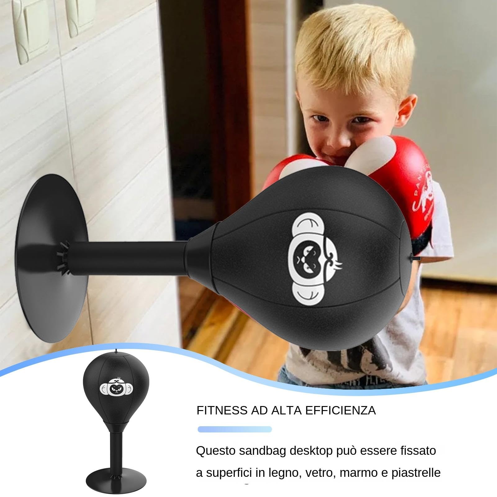 Desktop Punching Bag, Suction Cup Table Boxing Ball, Thickened Heavy Duty Stress Relief Punching Bag, 15.75x6.97 Inches, Versatile Ideal for Home, Office, Workplace