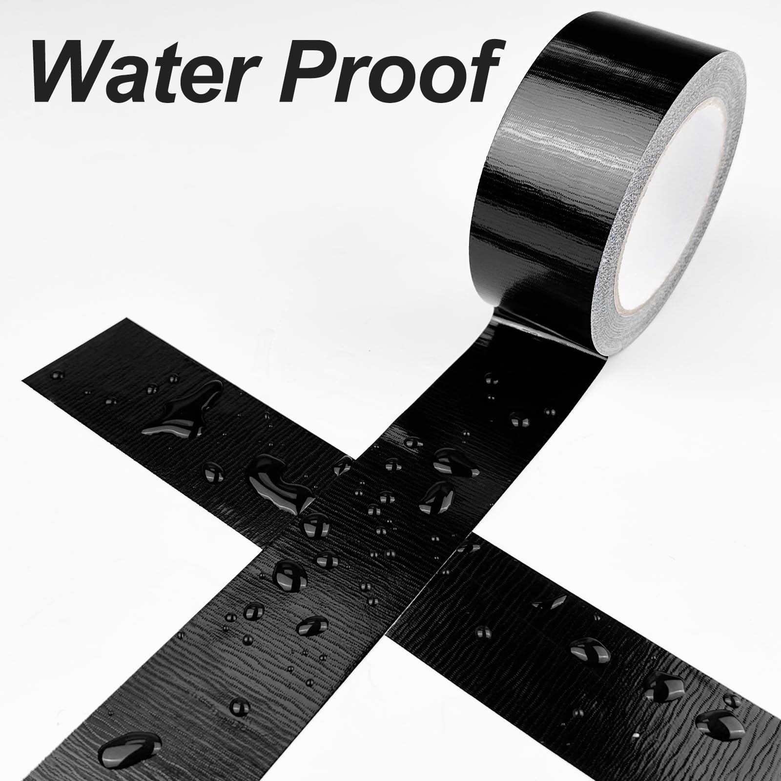 WinGluge 2 Pezzi Nastro Telato, Nastro Adesivo Nero 27.4m x 50mm, Duct Tape Super, Nastro Adesivo Impermeabile Universale, per Riparazioni, Imballaggio,Fissaggio, Marcatura e Sigillatura