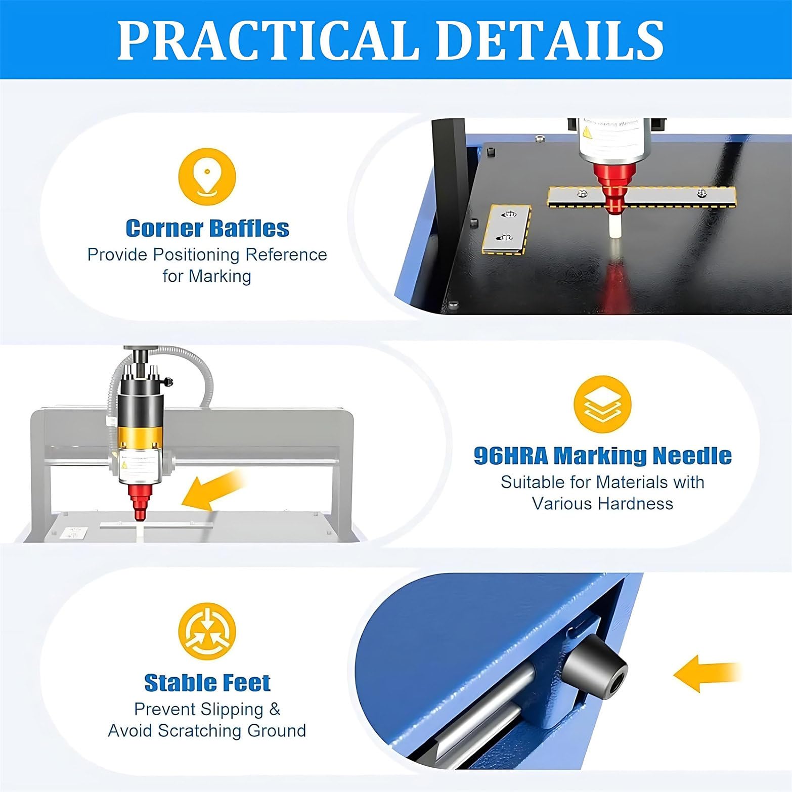 Máquina de grabado de metal, 400 W, grabador de puntos para marcar números y letras en metal, acero, plástico duro, señalización, área de grabado, 300 mm x 200 mm