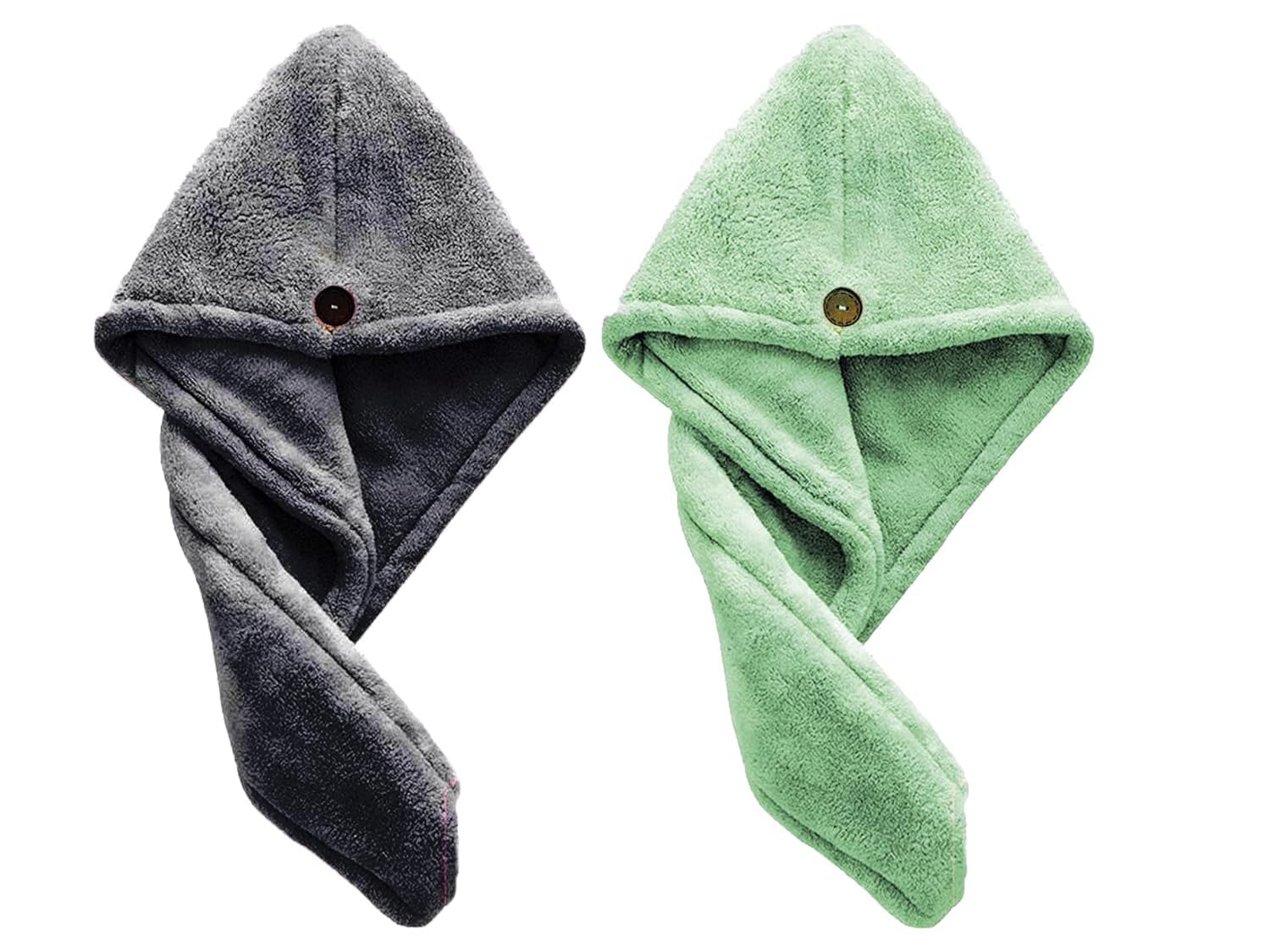 Koffing Hair Towel Wrap for Women-Quick Drying Microfiber Towel for Hair with Elastic Loop for Tying-Super Absorbent Head Towels Wrap for Ladies Hair Turban 2