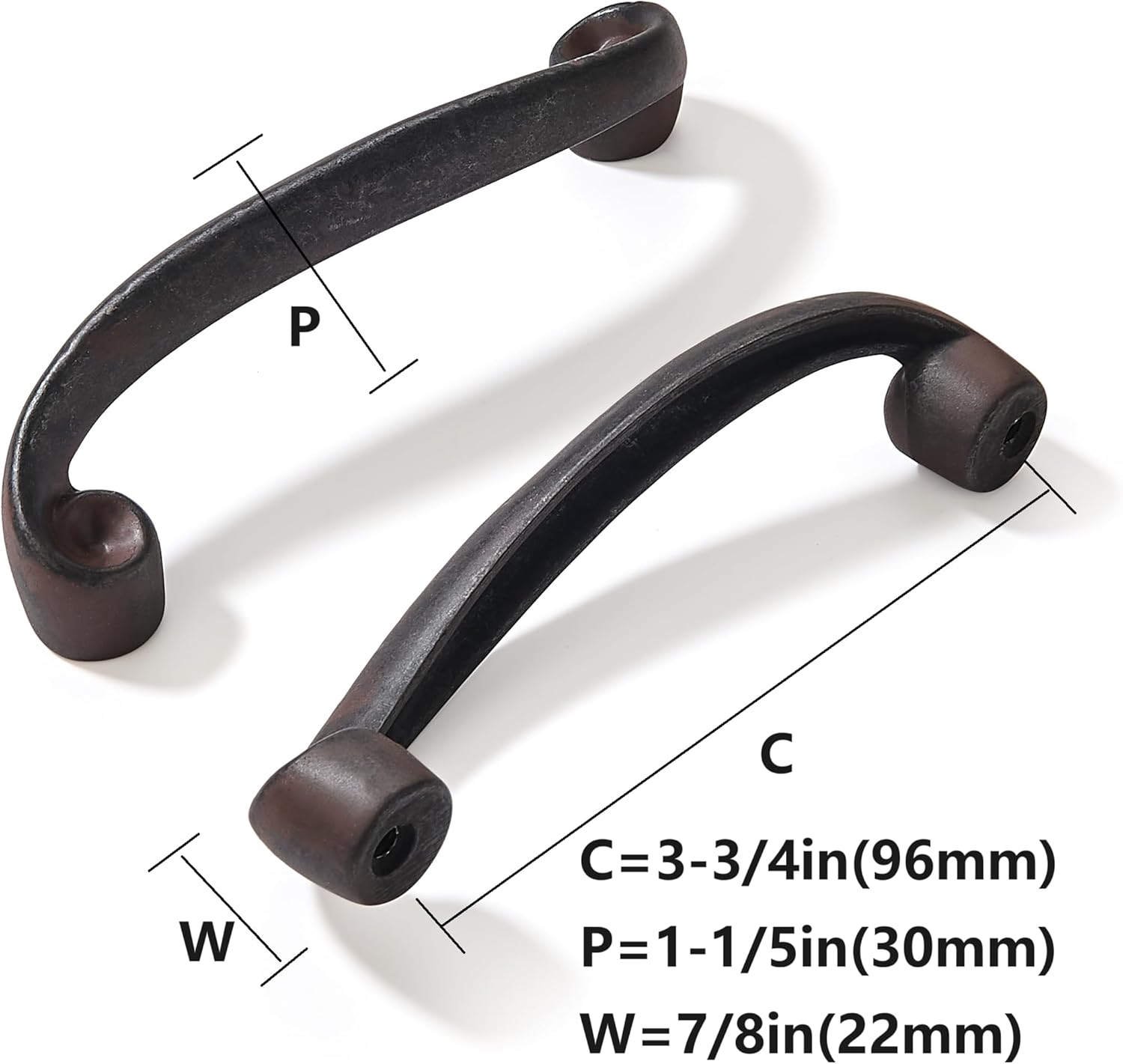 khtumeware 10 Pack Hammered Old Western Wild Vintage Rustic Iron Handmade Drawer Cabinet Pulls knob Italy Design Hardware Decorative.