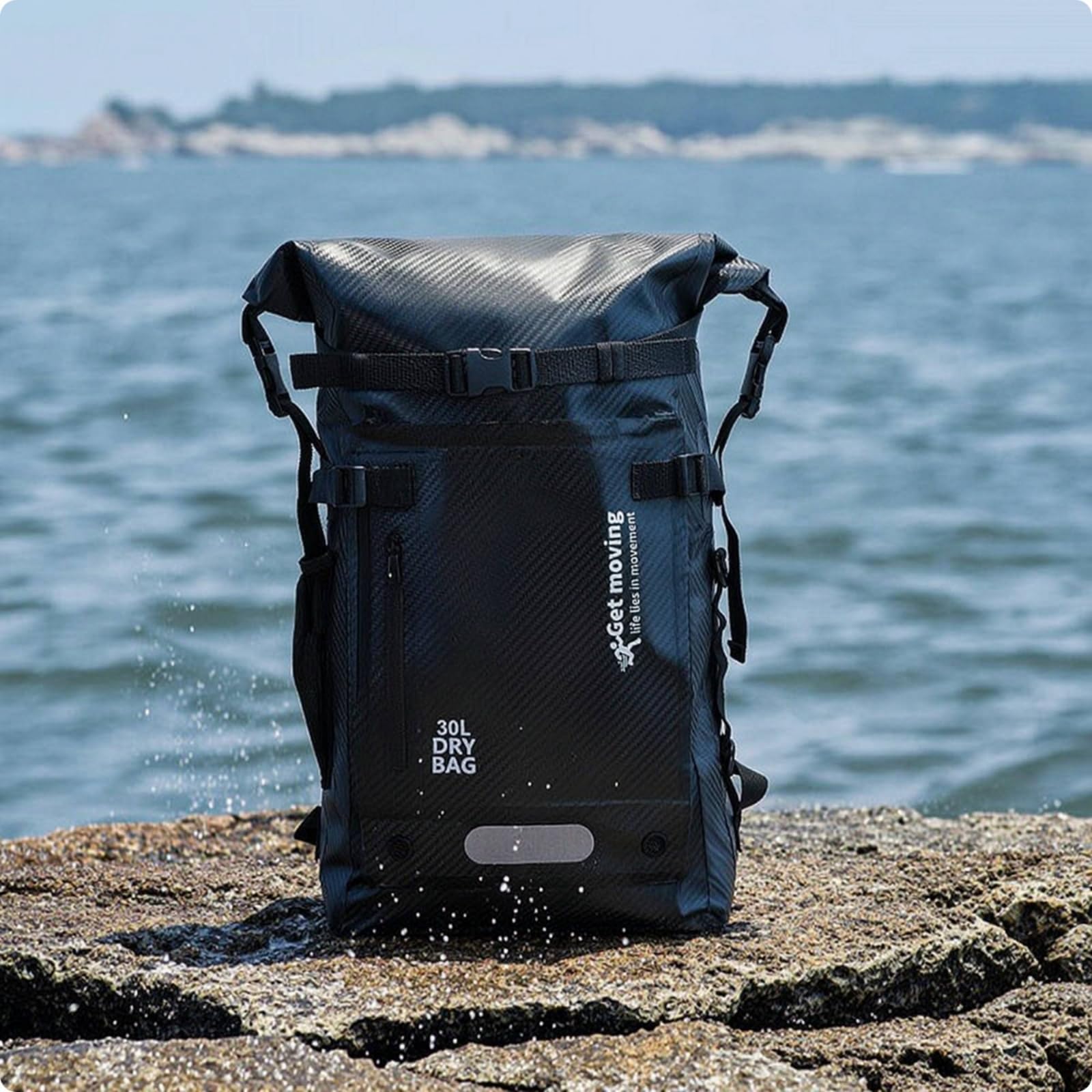 Gralara Zaino Impermeabile Antipioggia Zaino con Chiusura a Rullo Regolabile Sacca Stagna con Chiusura a Rullo per Trekking, Spiaggia, Array, Azzurro
