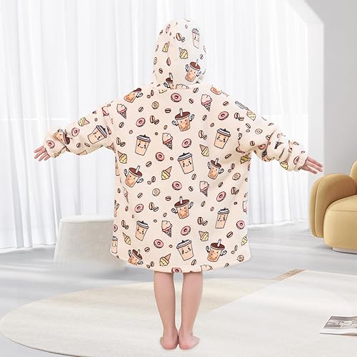 Miniatura 25 de Wearable Blanket Hoodie for Kids Oversized Sherpa Blanket Hoodie for Kids Boys Girls Teens 6-13YR,Navy Shark