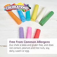 Vista 8 de Colorations juego de tiza para acera para salón de clases, set surtido, juego al aire libre, sin pantalla, creatividad, dibujo, rayuela, fácil