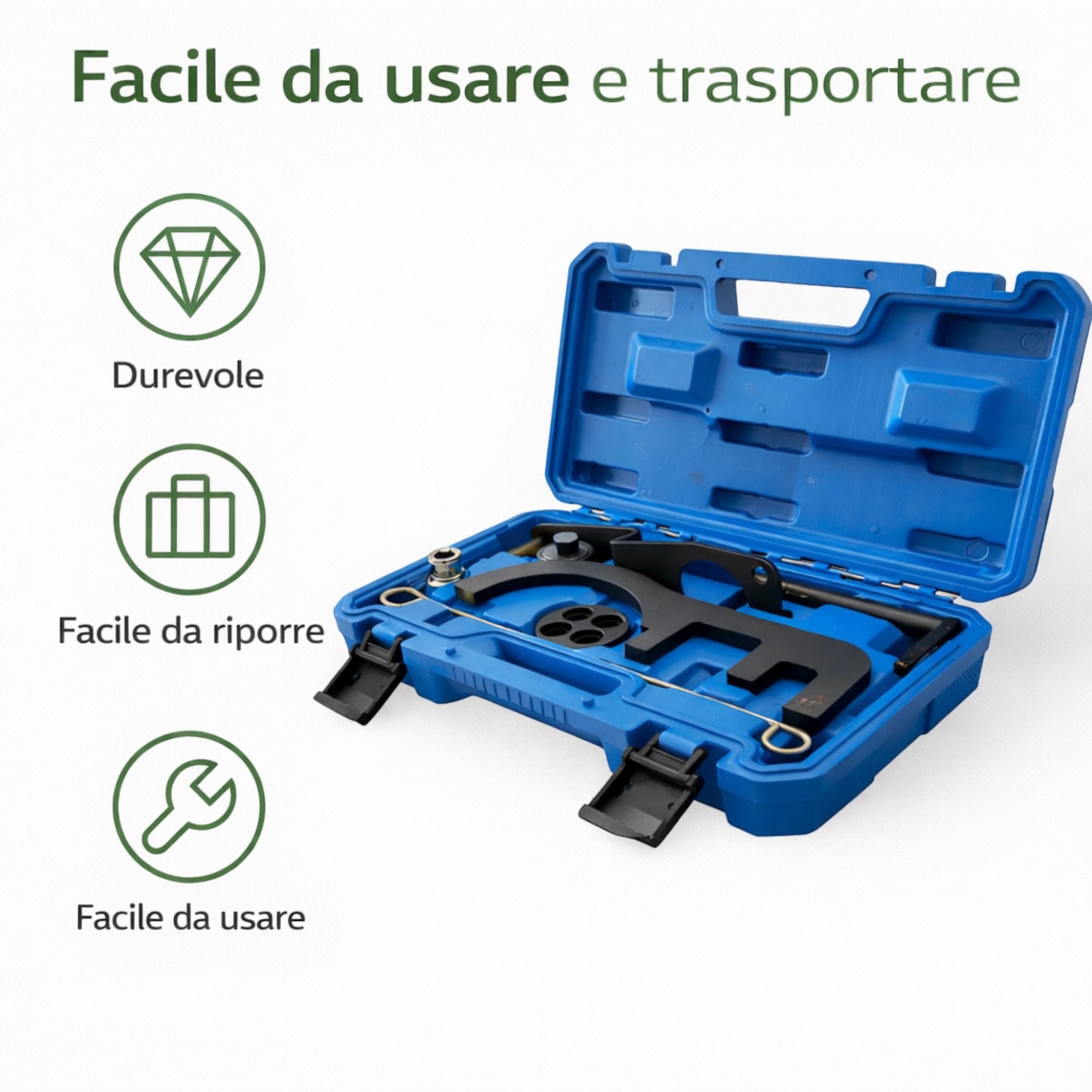 topolenashop Kit Attrezzi Messa in Fase Motore Compatibile con BMW N47 N47S N57 N57S Diesel 2.0 3.0 DOHC – Set 8 Pezzi Bloccaggio Albero a Camme e Albero Motore GS1753A