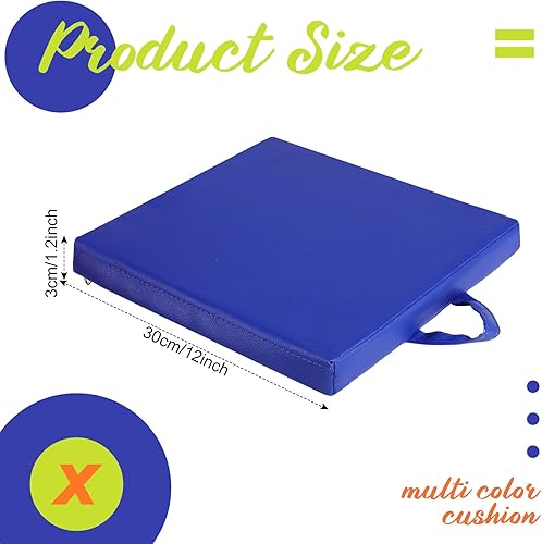 Miniatura 3 de Sawysine 12 cojines de suelo flexibles para el aula redondos cuadrados con asas para niños en casa escuela aula guardería guardería guardería color