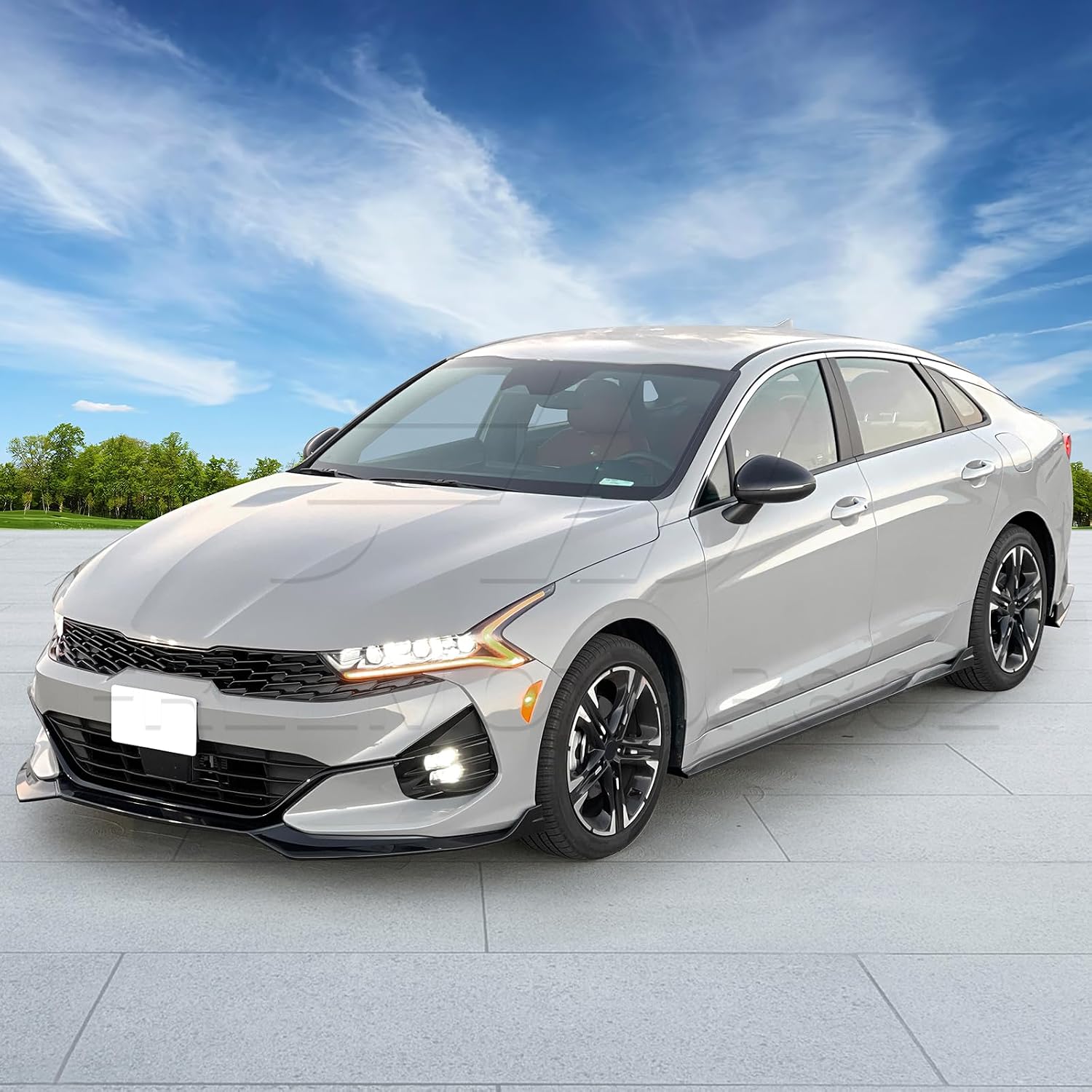 FREEMOTOR802 Side Skirts Compatible with 2021-2026 Kia K5 EX GT GT-Line LX LXS, Gloss Black PP Rocker Panels Bottom Line Lip Side Skirt Extensions