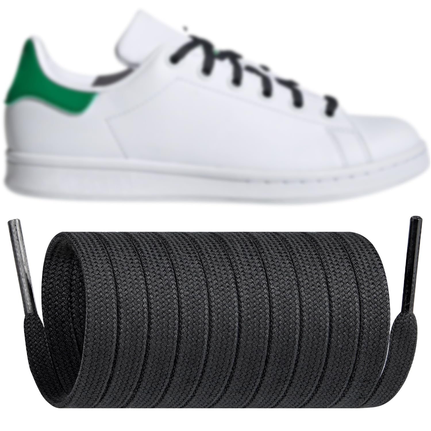 Endoto Shoe Laces for Adidas Stan Smith Replacement Shoelaces Strings | 8MM Flat Laces | Material: Polyester