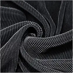 Tecido plissado tecido elástico linha textura elástica listras finas tecido designer para calças sociais terno costura 150 cm largura M105F2 (preto)