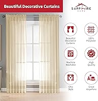 Vista 86 de Sapphire Home - Paneles de cortina (2 unidades), cortinas translúcidas de 54” x 84” (108” de ancho en total), paneles de gasa para dormitorio, sala