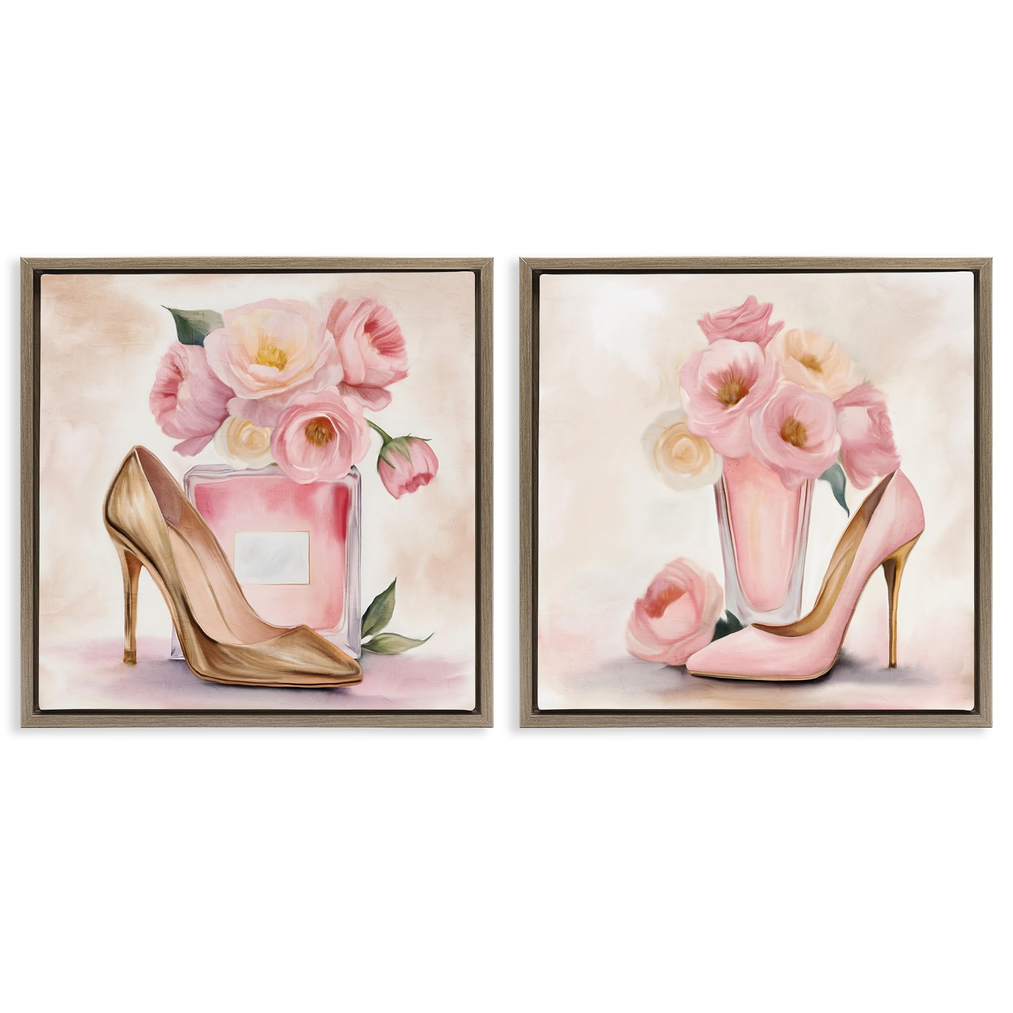 'Blush Pink Beauty'| 2pc Floating Frame Art Set 2